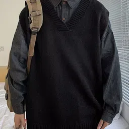 StyleCast x Revolte V-Neck Sleeves Acrylic Longline Sweater Vest-picture-20