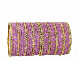 Qufrozy Purple Glass Artificial Stones Bangle-picture-10