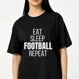 Fashnobic Women Dry Fit Typography Printed Round Neck Cotton Oversized Cotton T-shirt-image-33