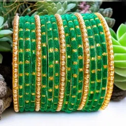 zsp Beige Glass Artificial Stones Bangle image 2