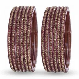 Shasmi Set Of 12 Stone Studded Glass Bangle image 2