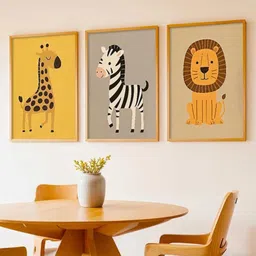 Kotart Brown & Yellow 3 Pieces Wooden Abstract Wall Arts-picture-25