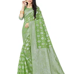 Florence Woven Design Zari Pure Cotton Banarasi Saree-image-11