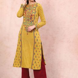 Rangriti Women Flared Knitted Ethnic Palazzos-picture-4