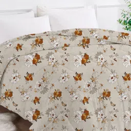 bsb home Coffee Brown Floral Printed Mild Winter 210 GSM Double Bed Comforter-image-86
