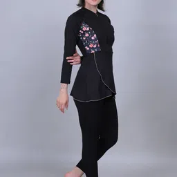 MEGASKA 2 Piece Round Neck Front Zipper Swim Set image 3