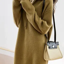 StyleCast x Revolte Women Ribbed Mock Collar Longline Pullover-image-64