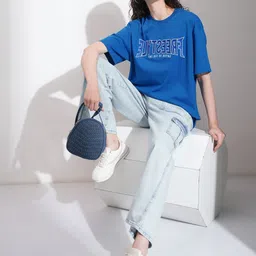 Basics By Tokyo Talkies Women Drop-Shoulder Sleeves T-shirt image 5