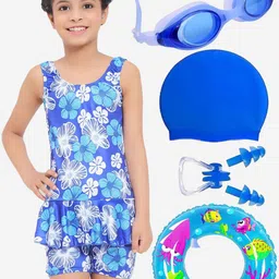 JMT Wear Girls Floral Printed Swim Dress Combo Kit image 5