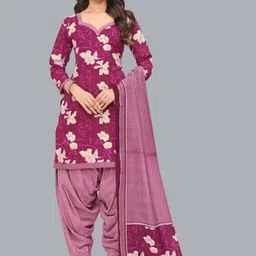 shree jeenmata collection Floral Printed Pure Cotton Unstitched Dress Material-picture-23