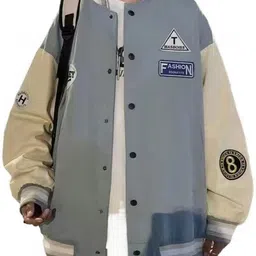 HERE&NOW Men Typography Colourblocked Synthetic Varsity Jacket image 2