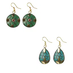 URBANELA Set Of 2 Gold-Plated Teardrop Shaped Drop Earrings-image-27