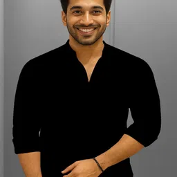 FESHOPEE Men Geometric Thread Work Kurta image 3