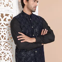 Anouk Embroidered Velvet Nehru Jackets image 1
