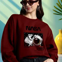 AUSK Women Graphic Printed Round Neck Sweatshirt-image-10