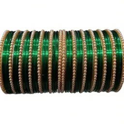 poshing Green Glass Artificial Stones Bangle image 1
