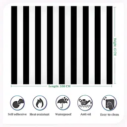 INDIAN ROYALS Black & White Abstract Printed Self-Adhesive & Durable Wall Sticker image 2