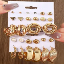 GOLDIWALA Geometric Half Hoop Earrings-picture-8