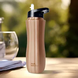 The Better Home Copper-Toned 2 Pieces Brand Logo Printed Copper Water Bottles-700 ml Each image 3