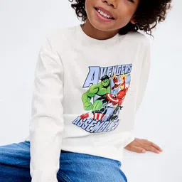 Mango Kids Boys Relaxed Fit Avengers Printed Pure Cotton T-shirt-picture-58