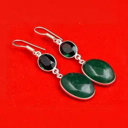 AAR Jewels Silver-Plated German Silver Turquoise Drop Earrings-image-59
