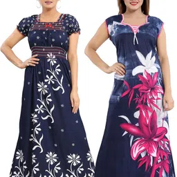 Inner Beats Pack Of 2 Cotton Blend Nightdress-picture-12