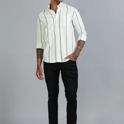 HOUSE OF MAHNOTS Men Comfort Relaxed Fit Vertical Striped Cotton Casual Shirt-picture-26