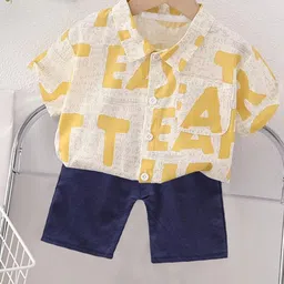 DANGAR Unisex Kids Printed Shirt with Shorts-image-44