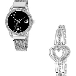 CSAMON Women Analogue Watch With Bracelet C_23_Silver_Idaka_chand_Silver Heart-picture-26