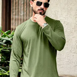 AUSK Men Solid Round Neck Cotton T-shirt-image-66