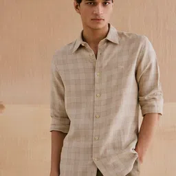 Andamen Men Casual Linen Woven Regular Fit Shirt-picture-14