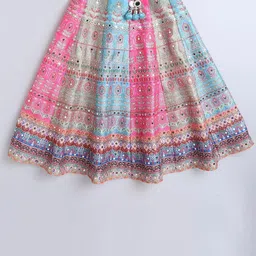 JAY NAGNATH FAB Girls Embellished Mirror Work Ready to Wear Lehenga & Blouse With Dupatta image 2