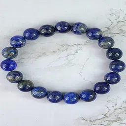 SINDURRI CREATIONS Unisex Elasticated Lapis Lazuli Bracelet-image-45