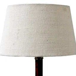 Red Natural Fiber Shade Table Lamp With Copper Base By Foziq image 5