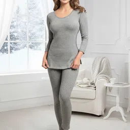 Lux Cozi Striped Round Neck Thermal Top image 3