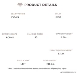 LUNA 14KT Gold Earrings With 1.71 Carat Lab Grown Diamonds-7.15 g image 2