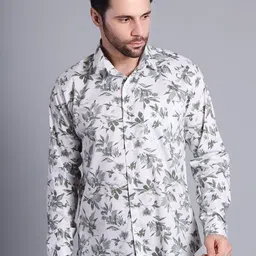 RARE CAMEL Men Slim Fit Floral Printed Spread Collar Casual Shirt-image-7
