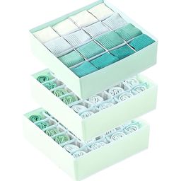 HOUSE OF QUIRK Green Set of 3 Regular Drawer Organiser Organisers-image-116