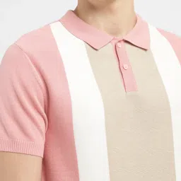 levi's Men's Colorblock Pink Polo Collar Sweater image 5