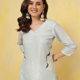Anouk Rustic Floral Printed V-Neck Straight Kurta-picture-32
