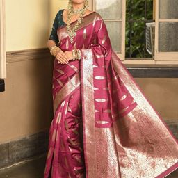 Anouk Rustic Ethnic Motifs Woven Design Zari Banarasi Saree-picture-2