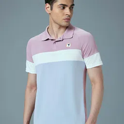 Technosport SS25 Colourblocked Polo Collar Antimicrobial Slim Fit T-Shirt-picture-36