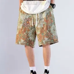 KPOP Men Floral Printed Shorts image 3