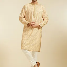 Diwas by Manyavar Ethnic Motifs Printed Mandarin Collar Straight Kurta-picture-13