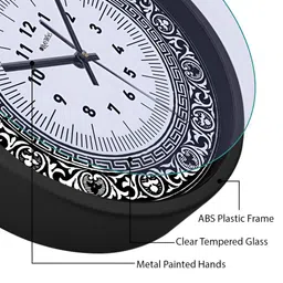 OLIVE TREE Black & White Printed Contemporary Wall Clock image 3