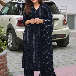 Moda Rapido Women Bandhani Printed Regular Kurta Set With Dupatta-picture-16