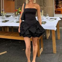 KPOP Women Strapless Bandeau Mini Dress-picture-12