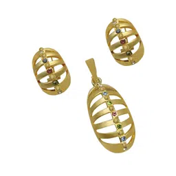SANAA CREATIONS Gold-Plated Stone Studded Jewellery Set-picture-22