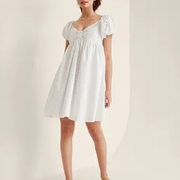 chicflick ChicFlickWomen Puff Sleeve A-LineDress-picture-35