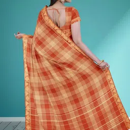 The Chennai Silks Checked Pure Cotton Handloom Chettinad Saree image 3